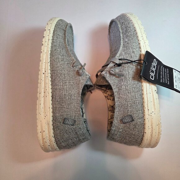 NWT -- Hey Dude Wendy Blend Linen Casual Shoes, Iron/Light Grey Blend, Size 8 - Picture 6 of 14